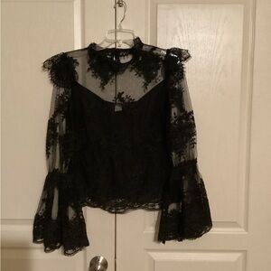 Sexy black lace top